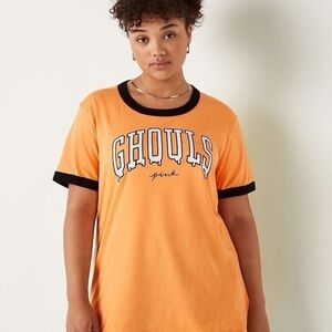 PINK Victoria's Secret Orange Tee with Black Trim